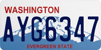 WA license plate AYG6347