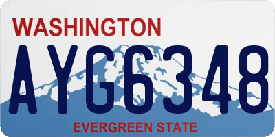 WA license plate AYG6348