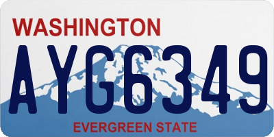 WA license plate AYG6349