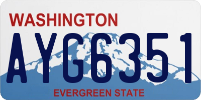 WA license plate AYG6351