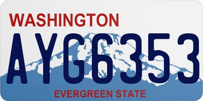 WA license plate AYG6353