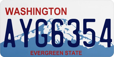 WA license plate AYG6354