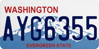 WA license plate AYG6355