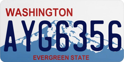 WA license plate AYG6356