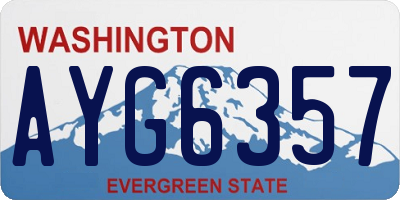 WA license plate AYG6357