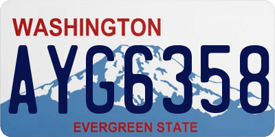 WA license plate AYG6358
