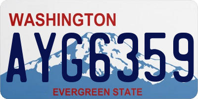 WA license plate AYG6359