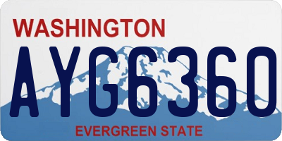 WA license plate AYG6360