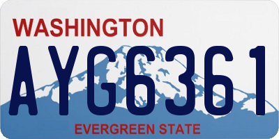 WA license plate AYG6361