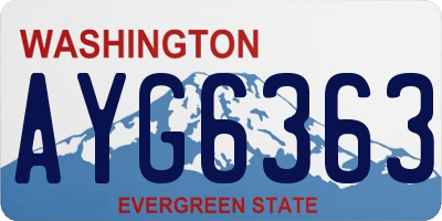 WA license plate AYG6363