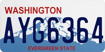 WA license plate AYG6364