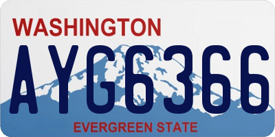 WA license plate AYG6366