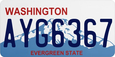 WA license plate AYG6367