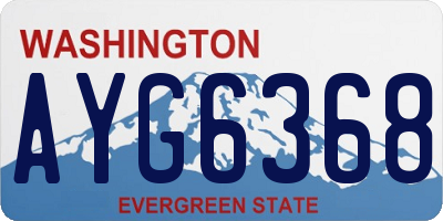 WA license plate AYG6368