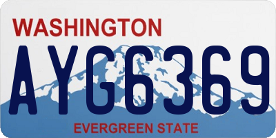 WA license plate AYG6369