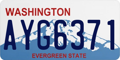 WA license plate AYG6371