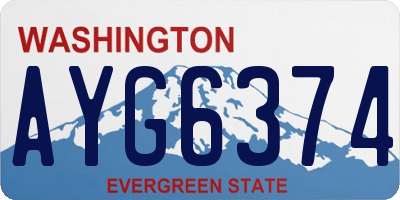 WA license plate AYG6374