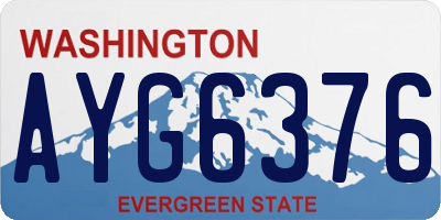 WA license plate AYG6376