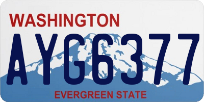 WA license plate AYG6377
