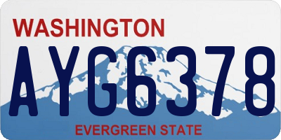 WA license plate AYG6378