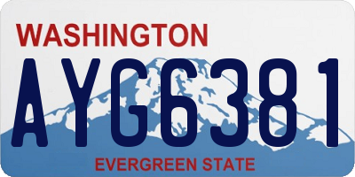 WA license plate AYG6381
