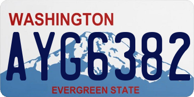 WA license plate AYG6382