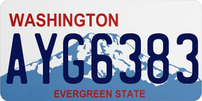 WA license plate AYG6383