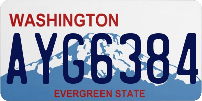 WA license plate AYG6384