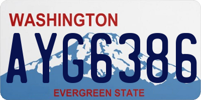 WA license plate AYG6386
