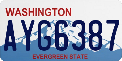 WA license plate AYG6387