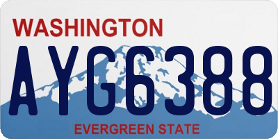 WA license plate AYG6388