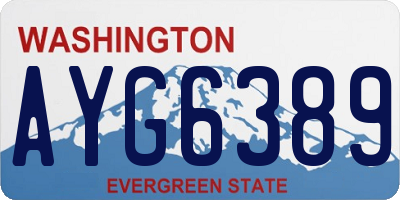 WA license plate AYG6389
