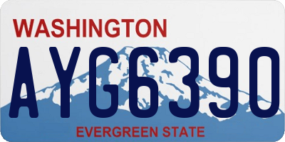 WA license plate AYG6390