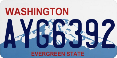 WA license plate AYG6392