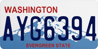 WA license plate AYG6394