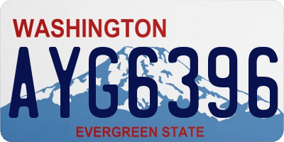 WA license plate AYG6396