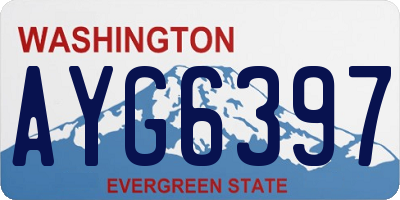 WA license plate AYG6397