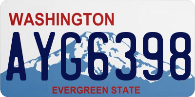 WA license plate AYG6398