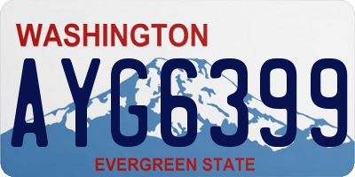 WA license plate AYG6399