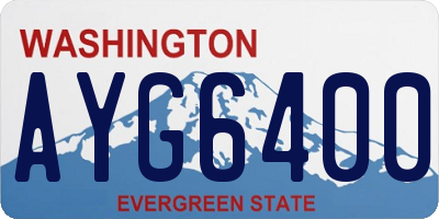 WA license plate AYG6400