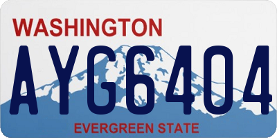 WA license plate AYG6404