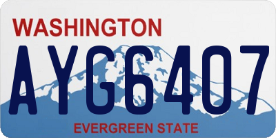 WA license plate AYG6407
