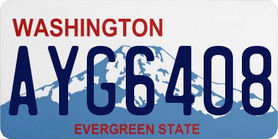 WA license plate AYG6408