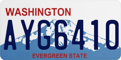 WA license plate AYG6410