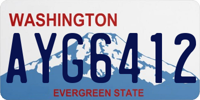 WA license plate AYG6412