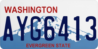 WA license plate AYG6413