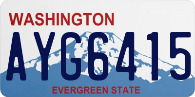 WA license plate AYG6415