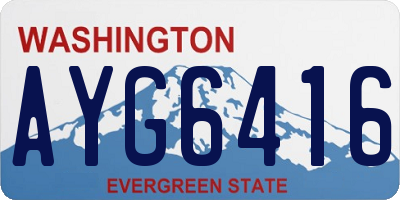 WA license plate AYG6416