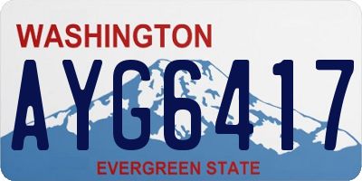 WA license plate AYG6417