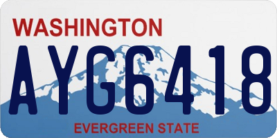 WA license plate AYG6418